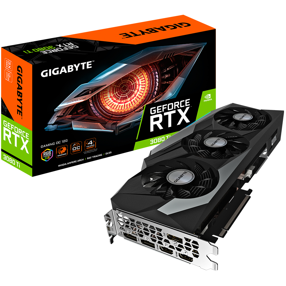 Bekijk afbeelding 1 van 3080Ti Gigabyte RTX GAMING OC 12G LHR 12GB 3xDP/2xHDMI